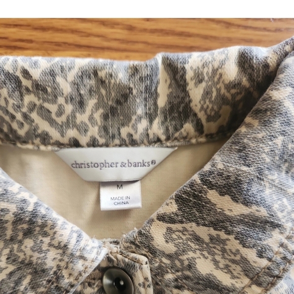 Christopher Banks Denim Jacket Snakeskin Print Size M - Picture 3 of 6
